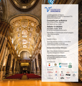 Patrocinio Concerto raccolta fondi a sostegno dell’oncologia femminile – Fondazione Veronesi delegazione di Napoli 12 ottobre 2024