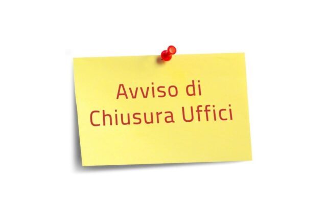 Chiusura uffici di Segreteria 1 giugno